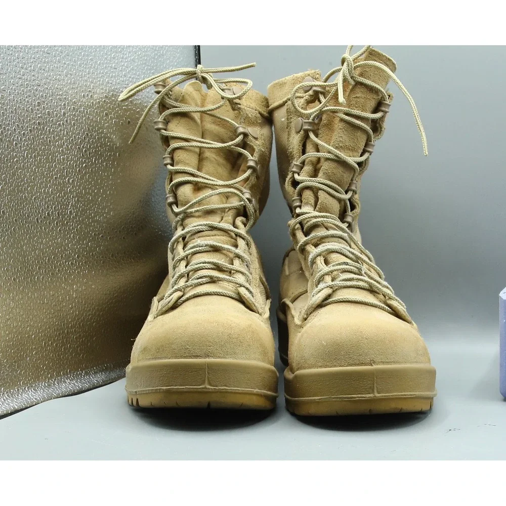 Belleville 790 ST Tan Suede Steel Toe Waterproof Combat Flight Boots 5.5 W USA